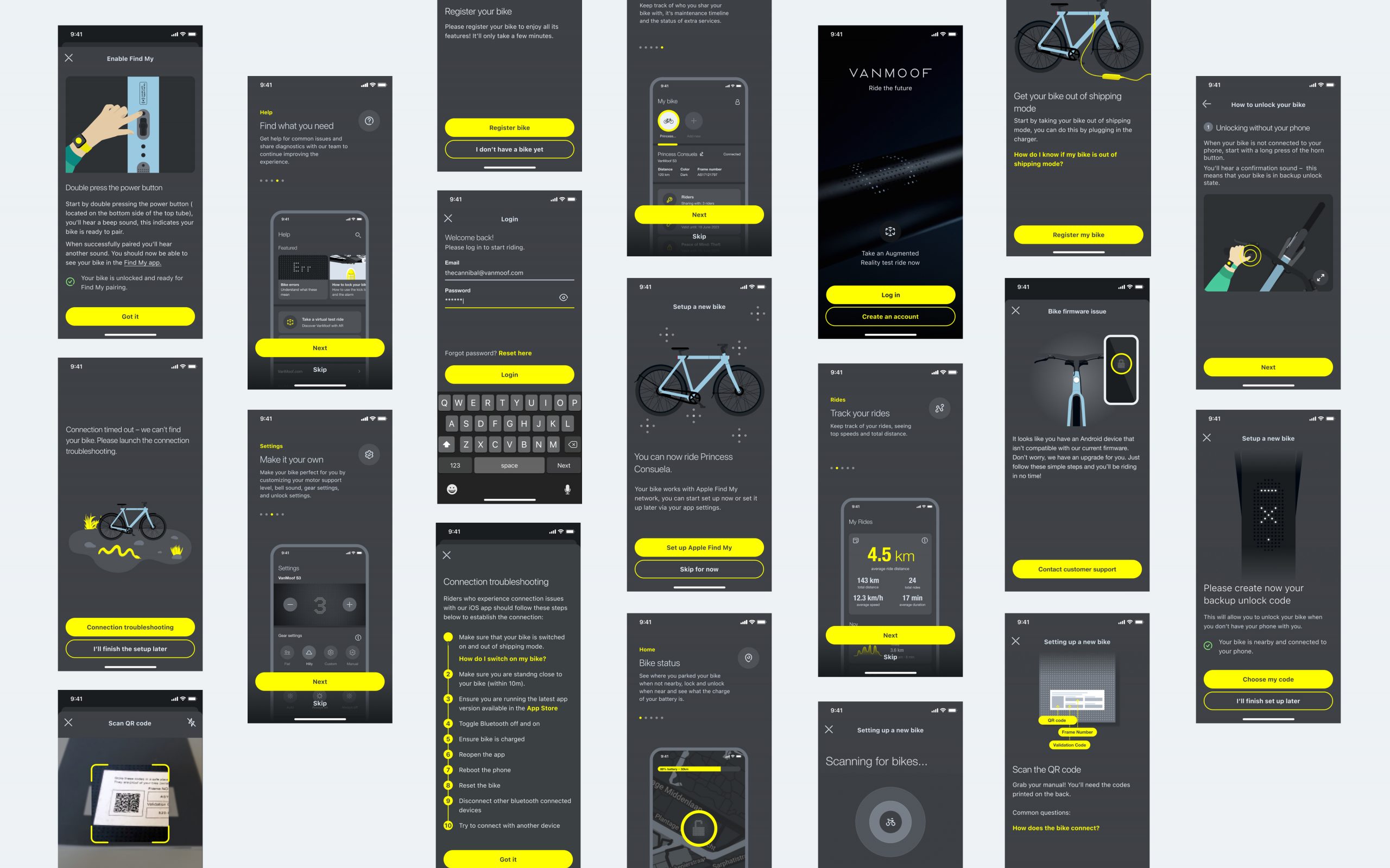 VanMoof screens – mobile